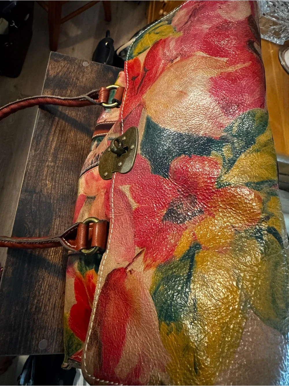 Patricia Nash Leather Floral Shoulder Bag - Picture 8 of 9